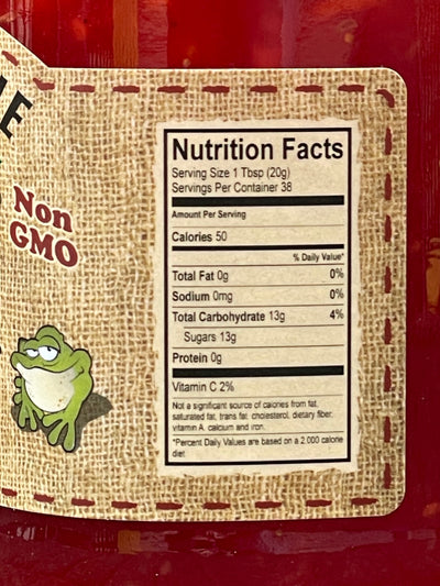 F.R.O.G. jam Nutritional Facts