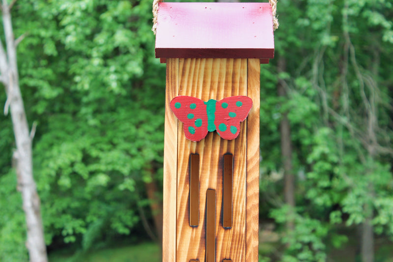 Close up of Butterfly adornment on the Amish made Butterfly House from Harvest Array