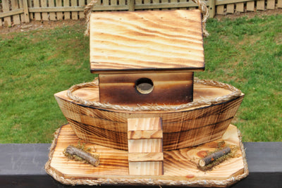 Close view of Amish Made Noah's Ark Birdhouse for Harvest Array