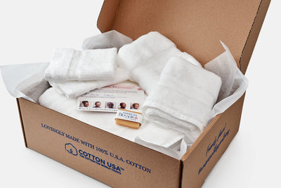 Each Bath Towel Set comes boxed. Great for Wedding Shower or Graduation gifts.