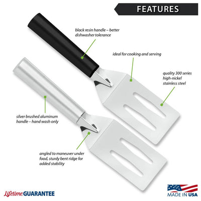 Features of the Silver Brushed Aluminum Rada Spatula