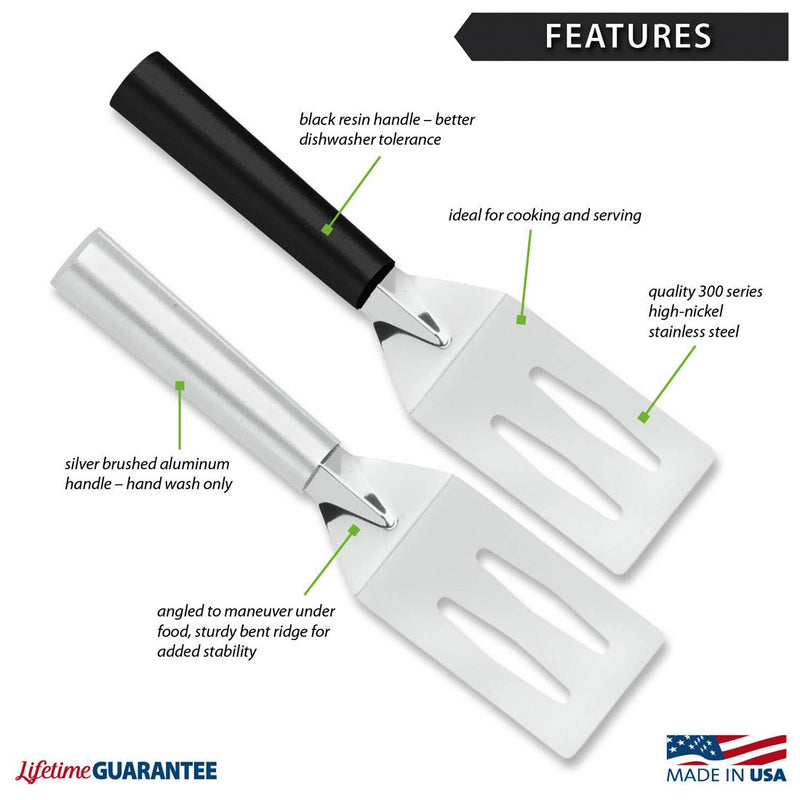 Features of the Silver Brushed Aluminum Rada Spatula