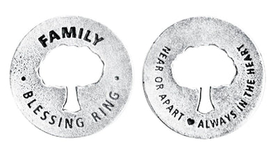 Family Pewter Blessing Ring Charm