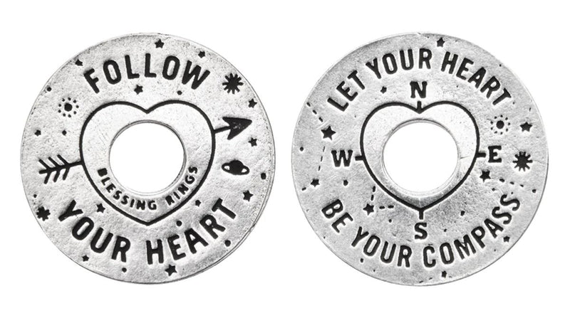 Follow Your Heart Pewter Blessing Ring Charm