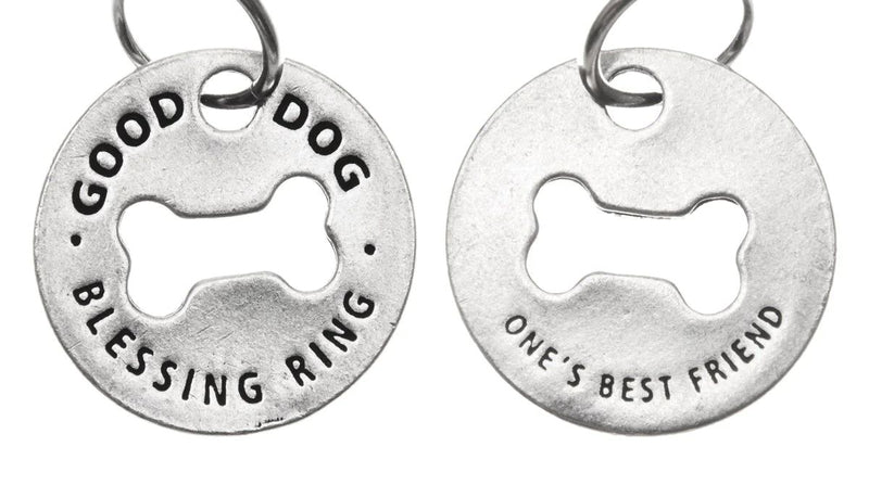 Good Dog Pewter Blessing Ring Charm