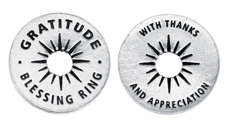 Gratitude Pewter Blessing Ring Charm