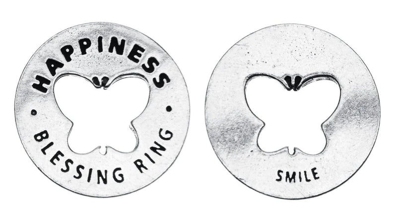 Happiness Pewter Blessing Ring Charm