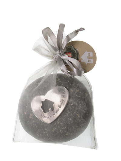 Home is Where the Heart is, Pewter Heart on Garden Rock in the Bag