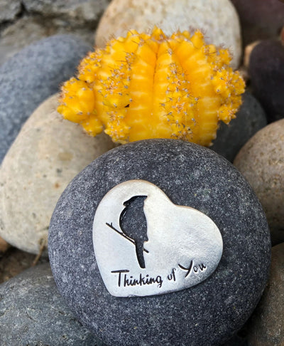 Thinking of You - Pewter Heart on Rock