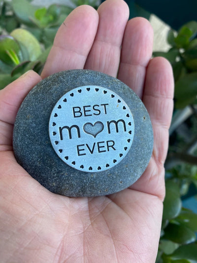 Best Mom Ever Garden Rock Gifts in your hand