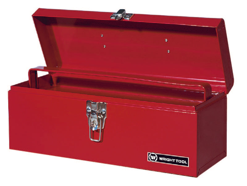 19" Red Tool Box with Tray, 19" Width x 6-1/2" Height x 6" Deep
