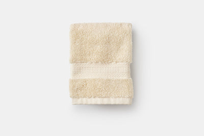 Each beige washcloth is Free from harmful synthetic dyes – OEKO-TEX ® CERTIFIED.
