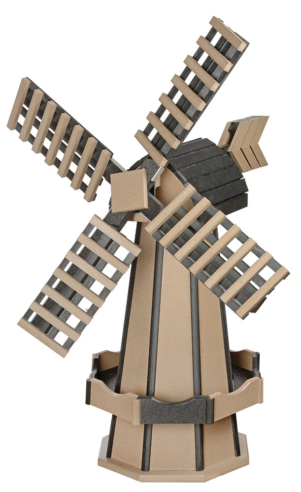 Weatherwood and Black Medium Size Poly Windmill by Beaver Dam