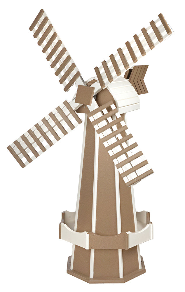 Medium Size Poly Windmill - Weatherwood and White