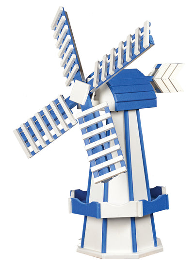 White and Bright Blue Large Poly Windmill on harvestarray.com