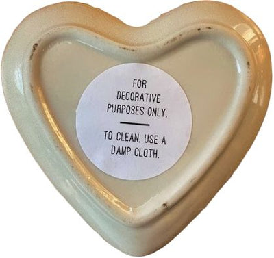 Back of Bicycle with Basket of Lavender Heart Dish Cleaning Instructions