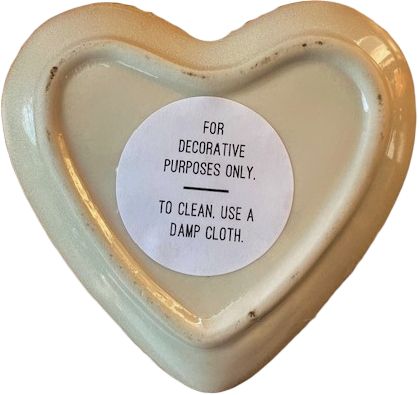 Back of Bicycle with Basket of Lavender Heart Dish Cleaning Instructions