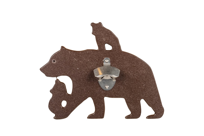 Brown Bear with Cub Poly Wildlife Bottle Opener
