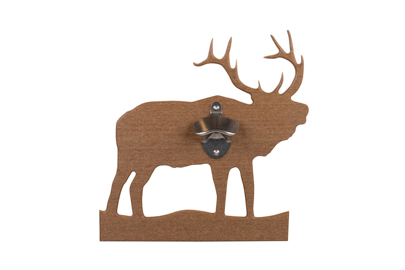 Mahogany Elk Poly Wildlife Bottle Opener