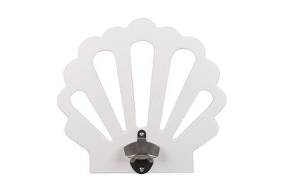 White Seashell Sea Quest Nautical Bottle Opener
