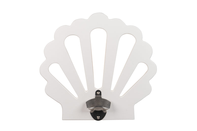 White Seashell Sea Quest Nautical Bottle Opener