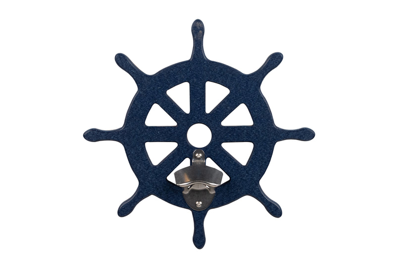 Patriot Blue Ships Wheel Sea Quest Nautical Bottle Opener