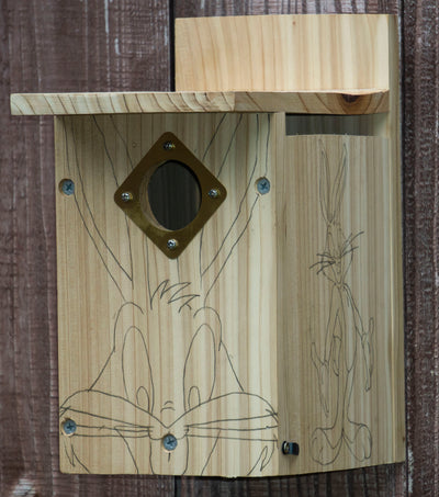 Side 2 of optional Bugs Bunny on customizable birdhouse kit for Kids on Harvest Array.