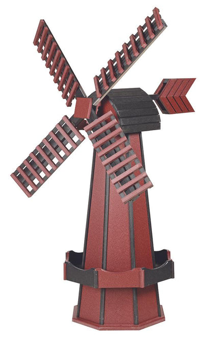 Cherrywood and Black Jumbo Size Poly Windmill 