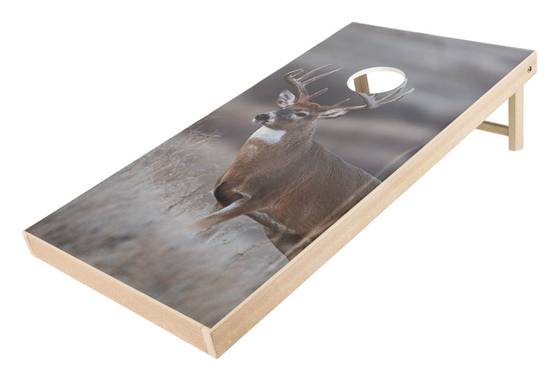 Whitetail buck on birchwood frame Polywood Corn Hole Boards