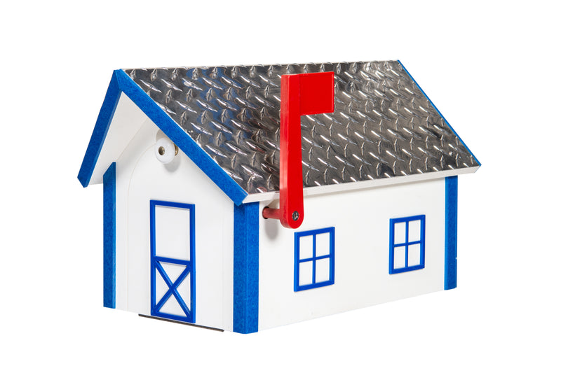White and bright blue Deluxe Poly Mailboxes