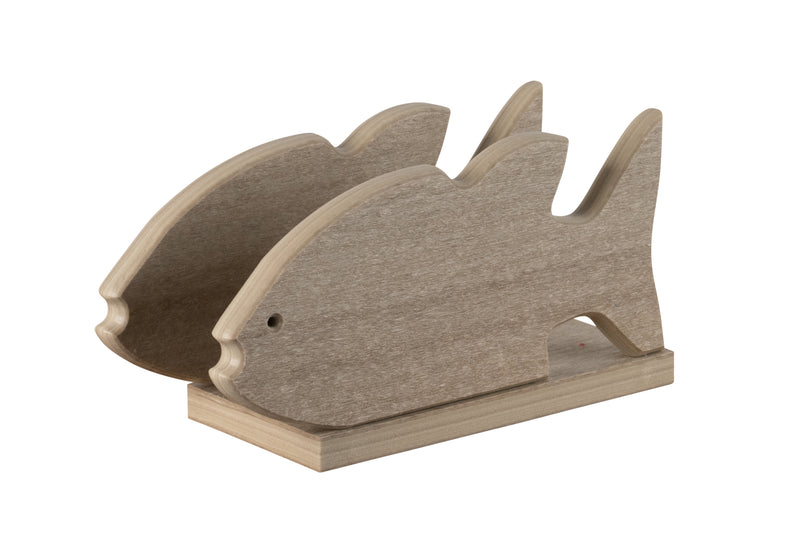 Driftwood blue fish nautical collection napkin holders