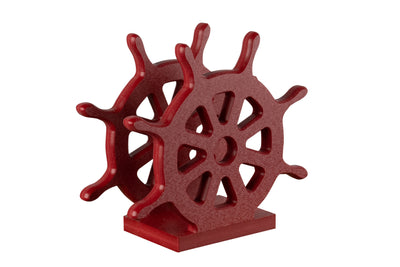 Cardinal Red ships wheel nautical collection napkin holders