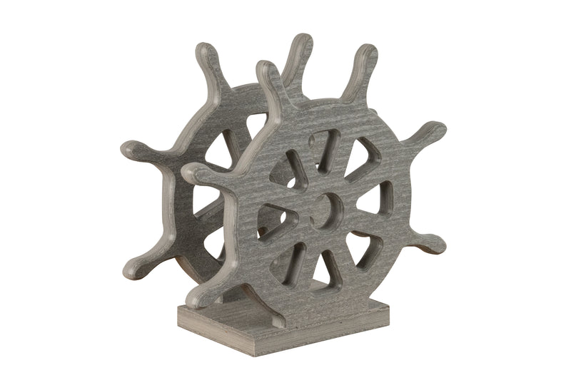 Driftwood ships wheel nautical collection napkin holders