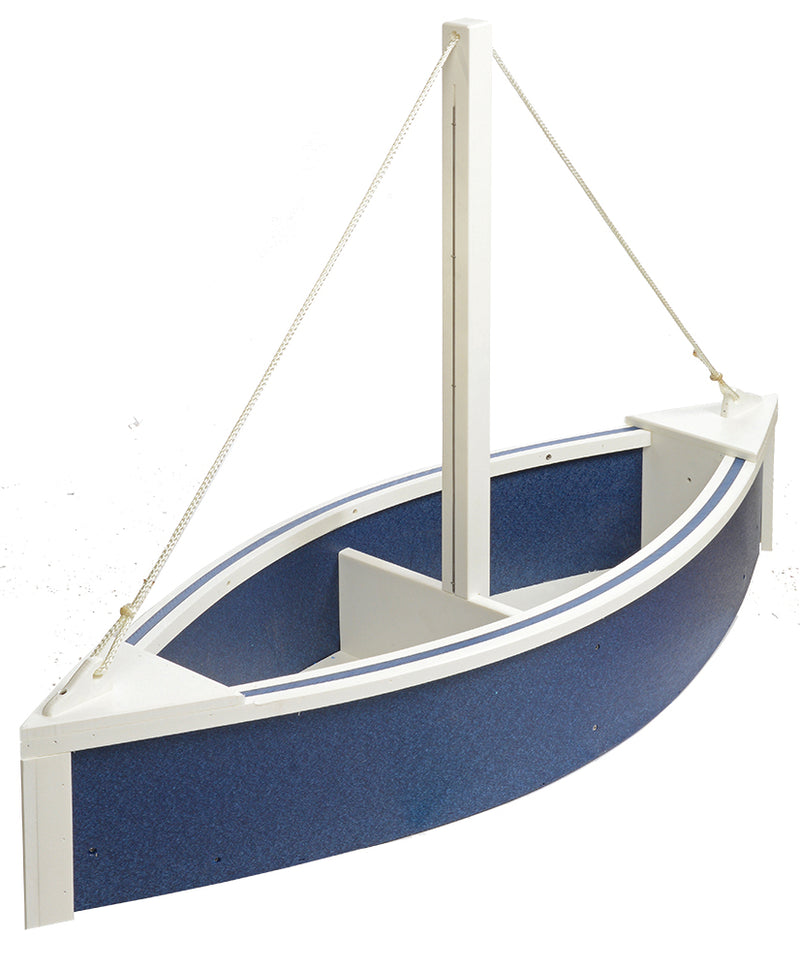 Blue and White Poly Boat Planters