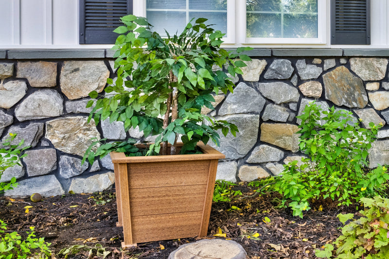 Medium 21.5 Inch Square Poly Planters