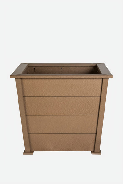 Medium 21.5 Inch Square Poly Planter in weatherwood color