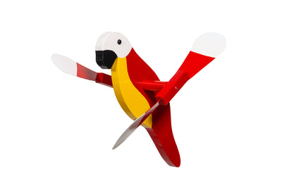 Red Parrot Wooden Whirlybird