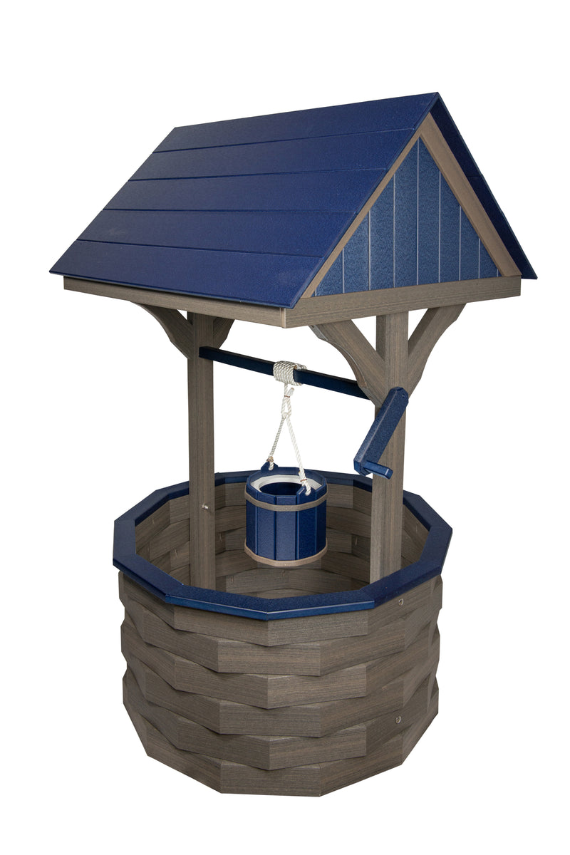 Coastal gray and patriot blue Large Wishing Well